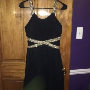 Black and gold homecoming dress